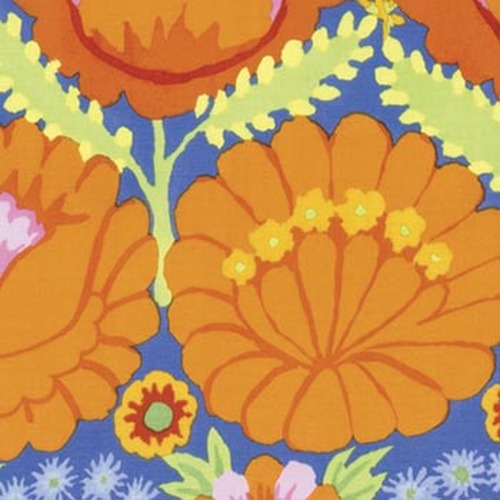 Kaffe Fassett Collective 100% Cotton Fabric - Embroidered Flower Border-Orange